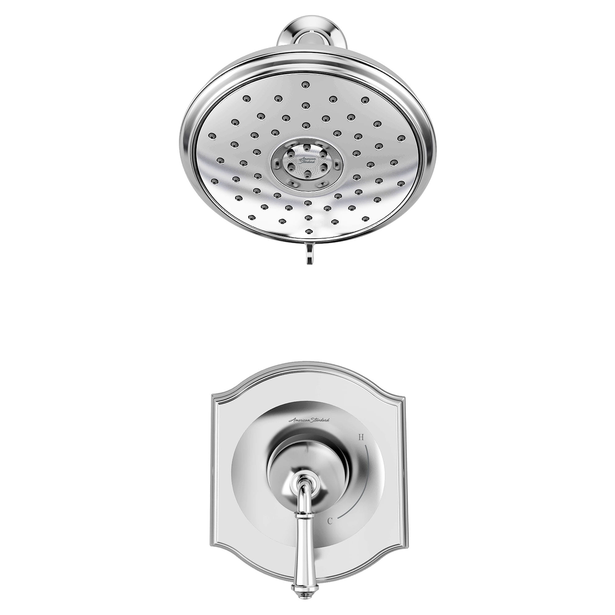 Portsmouth 1.8 GPM Shower Trim Kit with Water-Saving Showerhead and Double Ceramic Pressure Balance Cartridge with Lever Handle